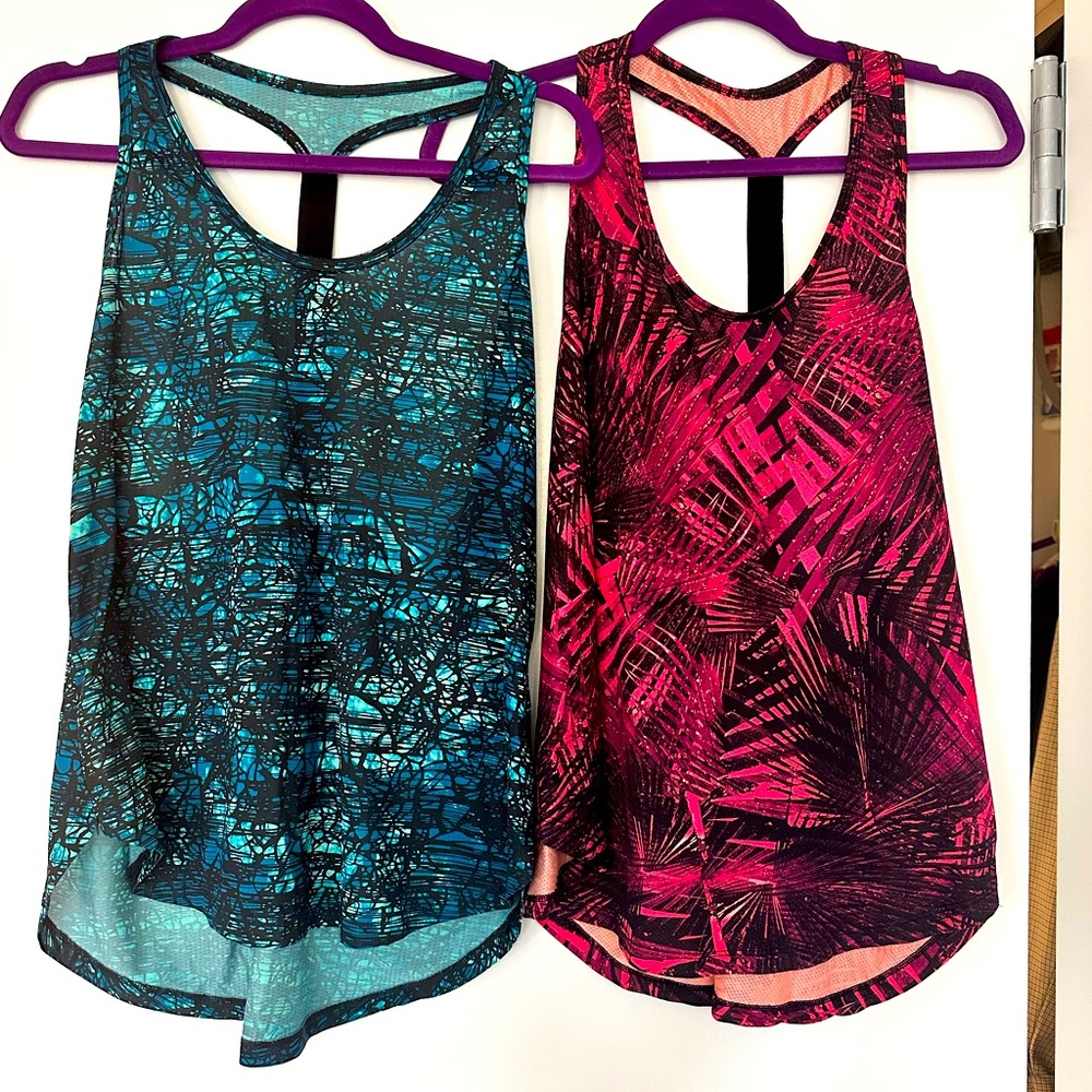 2 pack - Old Navy T-back Tank Tops - Teal and Magenta